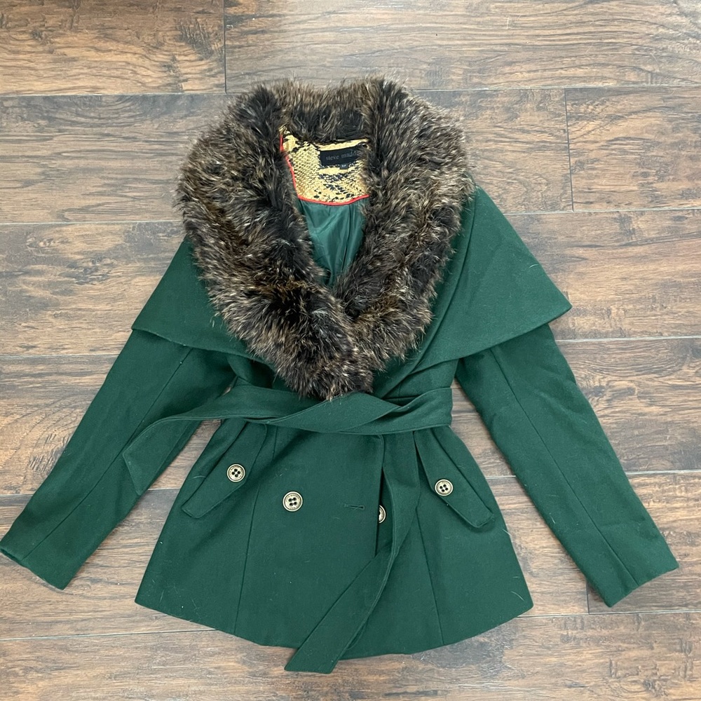 Emerald Green Faux Fur Jacket